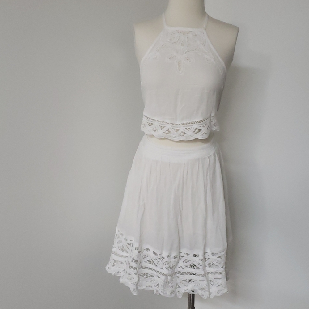 Free people two pieces mini skirt healter set - Picture 2 of 9